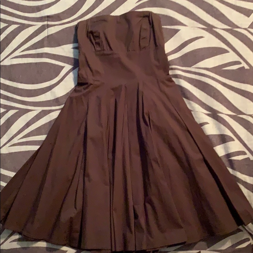 Brown Strapless Dress